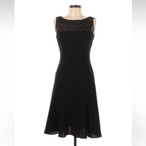 Evan Picone Cocktail Dress.  Elegant Black Sleeveless Dress